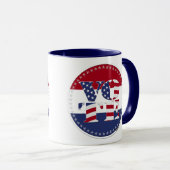 Flag 2024 V O T E USA Tasse (VorderseiteRechts)