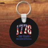 Flag 250 Years 1776-2026 250th Birthday Anniversar Schlüsselanhänger (Vorderseite)