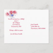 Flag 4. Juli GRILLEN Party Einladung Postkarte (Rückseite)