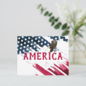 Flag 4. Juli GRILLEN Party Einladung Postkarte (Stehend Vorderseite)