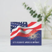 Flag 4. Juli GRILLEN Party Einladungspostkarte (Stehend Vorderseite)