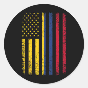 Flag 4. Juli USA kolumbianische Flagge Runder Aufkleber