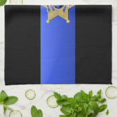 Flag & Abzeichen der dünnen blauen Linie Geschirrtuch (Gefaltet)