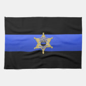 Flag & Abzeichen der dünnen blauen Linie Geschirrtuch (Horizontal)