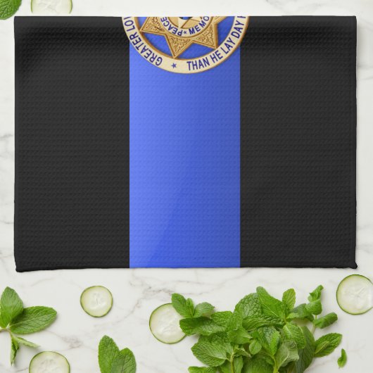 Flag & Abzeichen der dünnen blauen Linie Handtuch (Gefaltet)