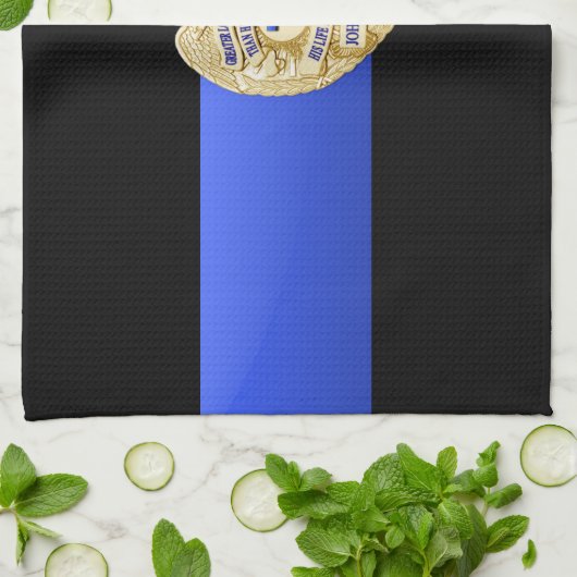 Flag & Abzeichen der dünnen blauen Linie Handtuch (Gefaltet)