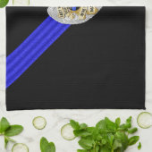 Flag & Abzeichen der dünnen blauen Linie Handtuch (Gefaltet)