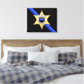 Flag & Abzeichen der dünnen blauen Linie Leinwanddruck (Insitu (Schlafzimmer))