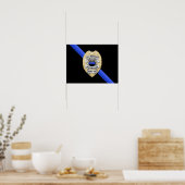 Flag & Abzeichen der dünnen blauen Linie Poster (Küche)