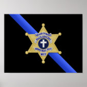 Flag & Abzeichen der dünnen blauen Linie Poster (Vorne)