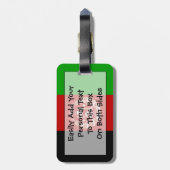 Flag Afganistan Easy ID Gepäckanhänger (Rückseite vertikal)