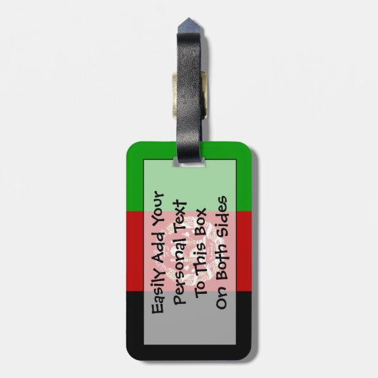 Flag Afganistan Easy ID Gepäckanhänger (Rückseite vertikal)