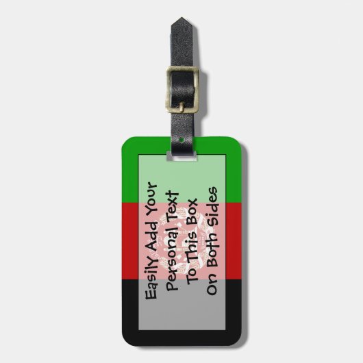 Flag Afganistan Easy ID Gepäckanhänger (Vorderseite vertikal)