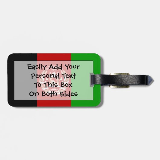 Flag Afganistan Easy ID Gepäckanhänger (Rückseite horizontal)