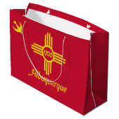 Flag Albuquerque, New Mexico Große Geschenktasche Geschenktüte (Rückseite Schrägansicht)