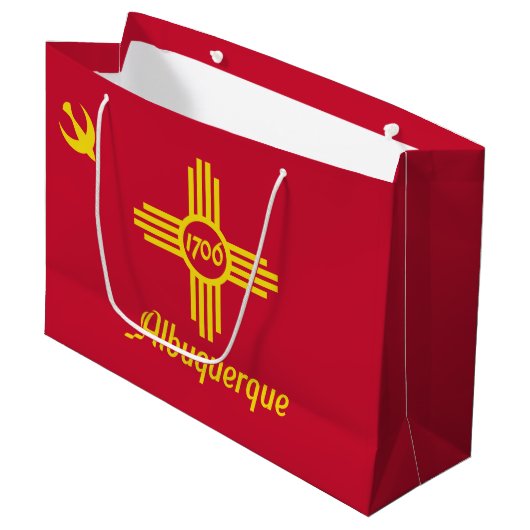Flag Albuquerque, New Mexico Große Geschenktasche Große Geschenktüte (Vorderseite Schrägansicht)