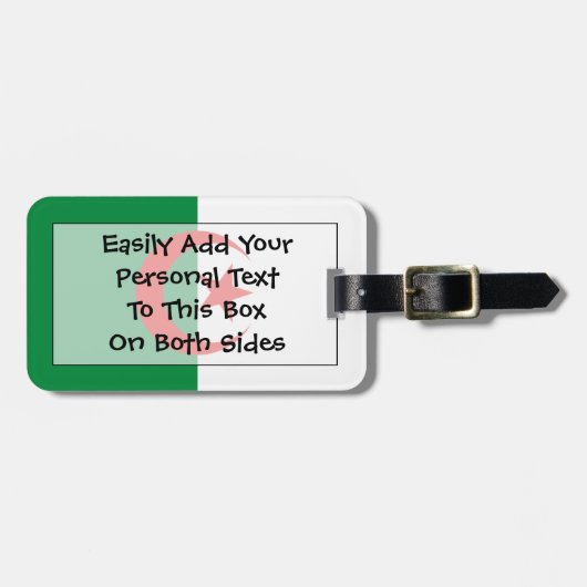 Flag Algerien Easy ID Gepäckanhänger (Vorderseite horizontal)