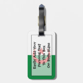 Flag Algerien Easy ID Gepäckanhänger (Rückseite vertikal)