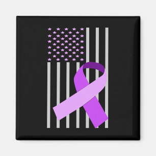 Flag Alzheimerheimer Ribbon Heimer Disease Awarene Magnet