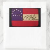 Flag am Amtssitz des Lees mit Unterschrift Rechteckiger Aufkleber (Tasche)