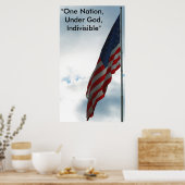 Flag am blauen Himmel, "Eine Nation, Unter Gott, I Poster (Küche)