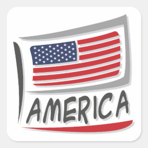 Flag America Pride X Quadratischer Aufkleber