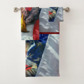 Flag American Bald Eagle Wolf Badhandtuch Set (Insitu)