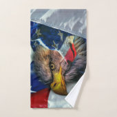 Flag American Bald Eagle Wolf Badhandtuch Set (Handtuch)