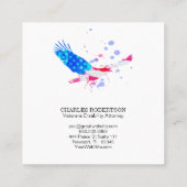 ** Flag American Eagle USA Red White Blue Quadratische Visitenkarte (Rückseite)