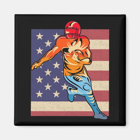 Flag American Football Retro Ball Sports Lover Magnet (Vorne)