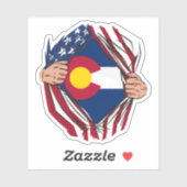 Flag American Grown Colorado Aufkleber (Blatt)