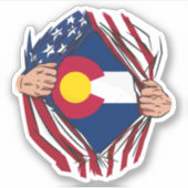 Flag American Grown Colorado Aufkleber (Vorderseite)