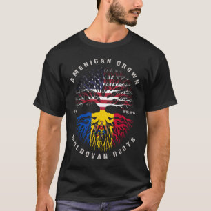 Flag "American Grown Moldovan Roots Moldawiens" T-Shirt