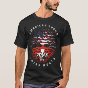 Flag American Grown Swiss Roots Schweiz T-Shirt