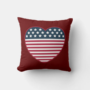 Flag American Heart Shaped Kissen