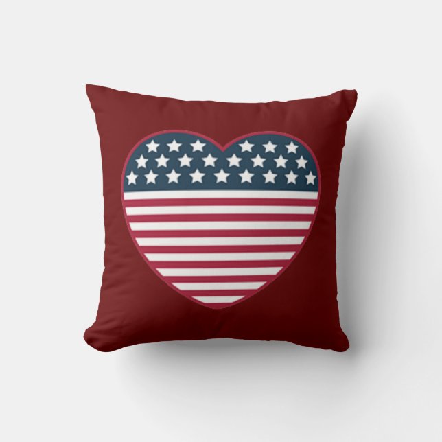 Flag American Heart Shaped Kissen (Vorderseite)