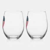 Flag American Heart Shaped Weinglas Ohne Stiel (Links)
