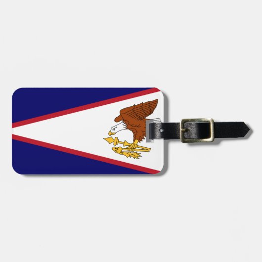 Flag American Samoa Gepäckmarke w Lederband Gepäckanhänger (Vorderseite horizontal)