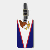 Flag American Samoa Gepäckmarke w Lederband Gepäckanhänger (Vorderseite vertikal)