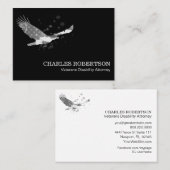 *~* Flag American USA Adle Gray Gray auf Black Visitenkarte (Vorne/Hinten)