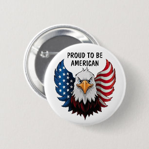 Flag American USA Eagle Button