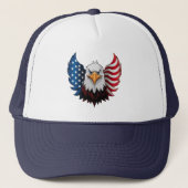 Flag American USA Eagle Truckerkappe (Vorderseite)