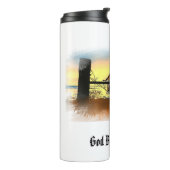 *~* Flag American Wood Barn GOD BLESS AMERICA AP16 Thermosbecher (Nach links gedreht)