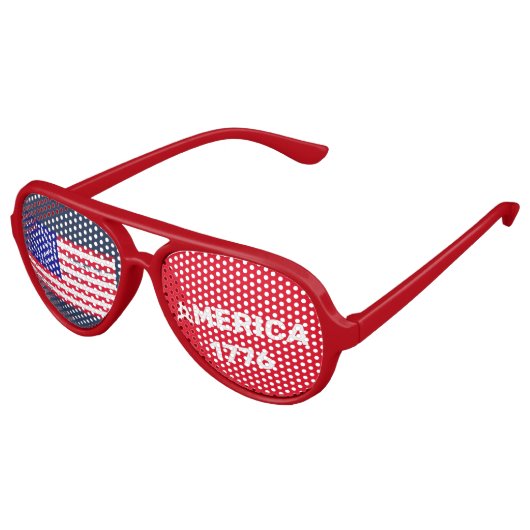 Flag Amerika 1776 Partybrille (Schrägansicht)