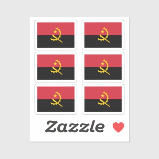Flag Angola Collection Pack von 6 Aufkleber (Blatt)