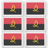 Flag Angola Collection Pack von 6 Aufkleber (Vorderseite)