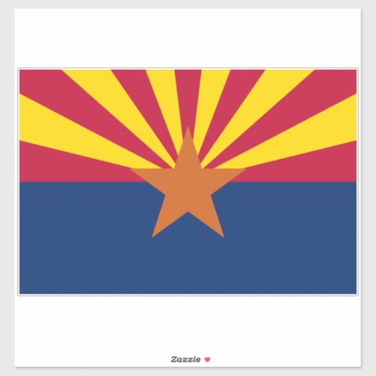 Flag Arizona: Stern, der Kupfer-Staat Aufkleber (Blatt)