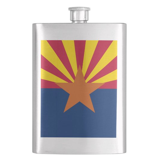 Flag Arizona: Stern, der Kupfer-Staat Flachmann (Vorderseite)