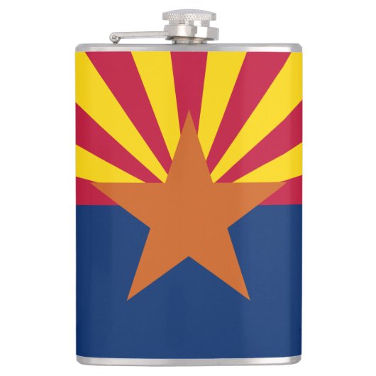 Flag Arizona: Stern, der Kupfer-Staat Flachmann (Vorderseite)