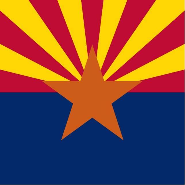 Flag Arizona: Stern, der Kupfer-Staat Freistehende Fotoskulptur (Vorne)